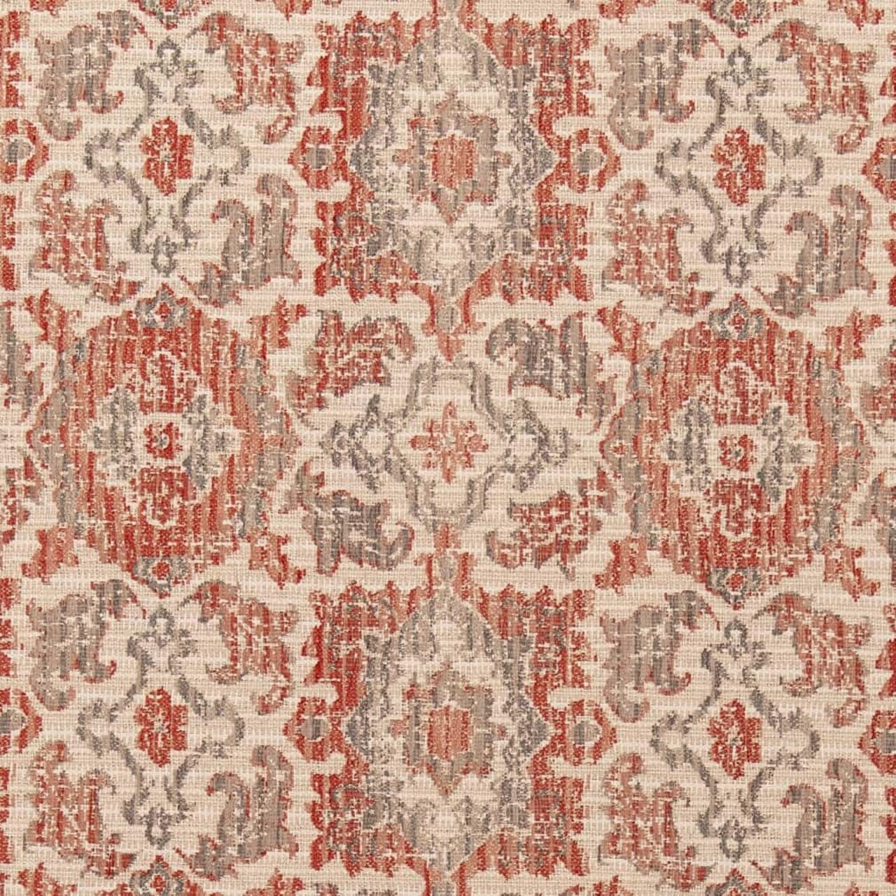 Pink Coral Damask Woven Pattern Upholstery Fabric by The Yard - SKU: Zing Rouge